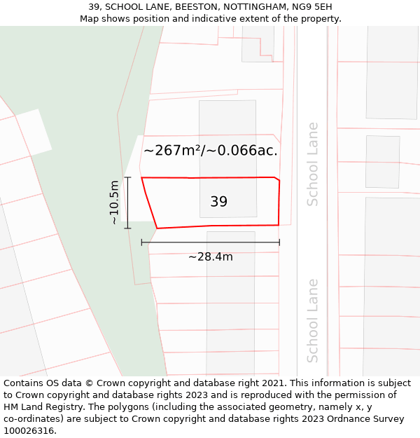 39, SCHOOL LANE, BEESTON, NOTTINGHAM, NG9 5EH: Plot and title map