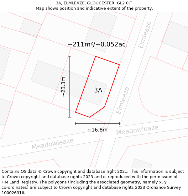 3A, ELMLEAZE, GLOUCESTER, GL2 0JT: Plot and title map