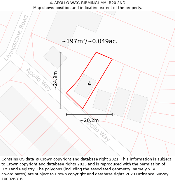 4, APOLLO WAY, BIRMINGHAM, B20 3ND: Plot and title map