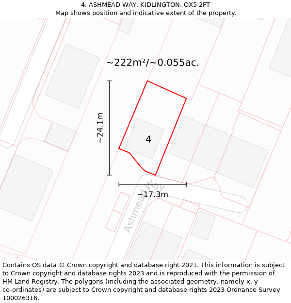 4, ASHMEAD WAY, KIDLINGTON, OX5 2FT: Plot and title map