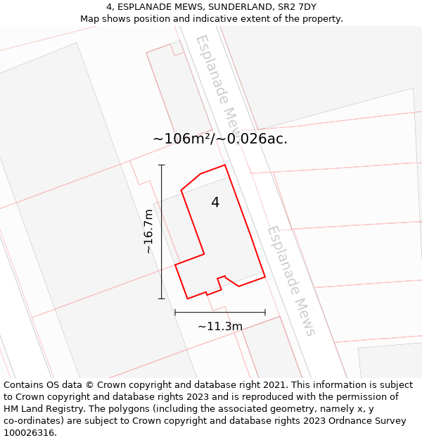 4, ESPLANADE MEWS, SUNDERLAND, SR2 7DY: Plot and title map