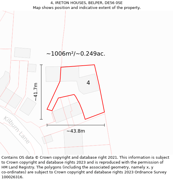 4, IRETON HOUSES, BELPER, DE56 0SE: Plot and title map