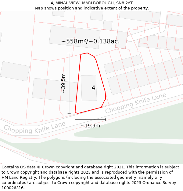 4, MINAL VIEW, MARLBOROUGH, SN8 2AT: Plot and title map