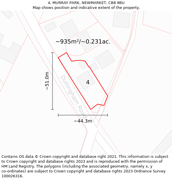 4, MURRAY PARK, NEWMARKET, CB8 9BU: Plot and title map