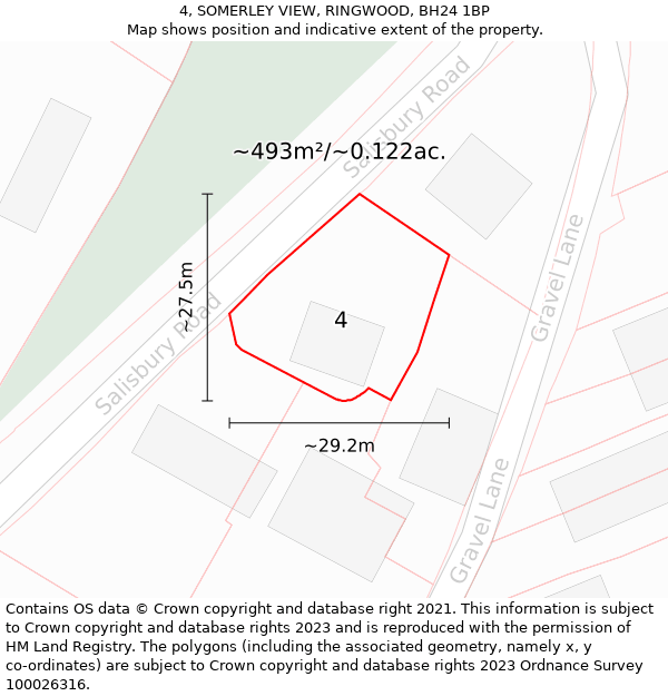 4, SOMERLEY VIEW, RINGWOOD, BH24 1BP: Plot and title map