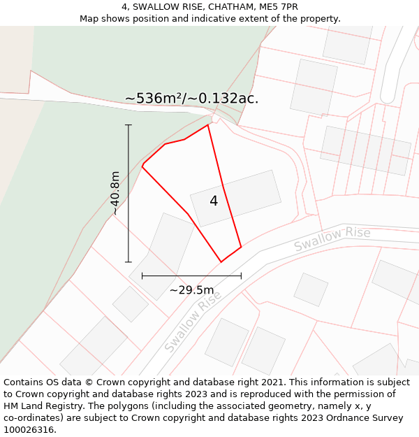 4, SWALLOW RISE, CHATHAM, ME5 7PR: Plot and title map