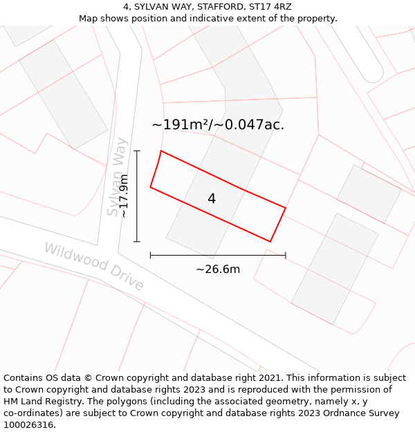 4, SYLVAN WAY, STAFFORD, ST17 4RZ: Plot and title map