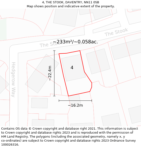 4, THE STOOK, DAVENTRY, NN11 0SB: Plot and title map