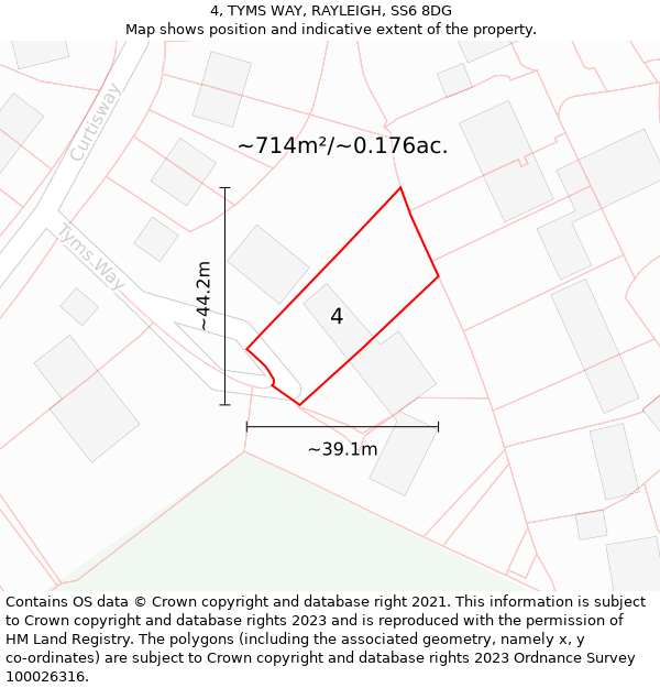 4, TYMS WAY, RAYLEIGH, SS6 8DG: Plot and title map