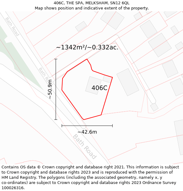 406C, THE SPA, MELKSHAM, SN12 6QL: Plot and title map