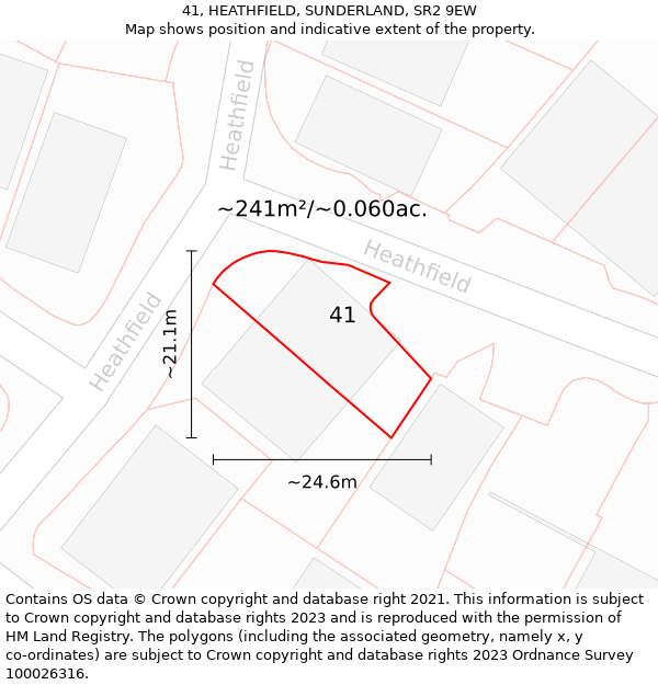 41, HEATHFIELD, SUNDERLAND, SR2 9EW: Plot and title map