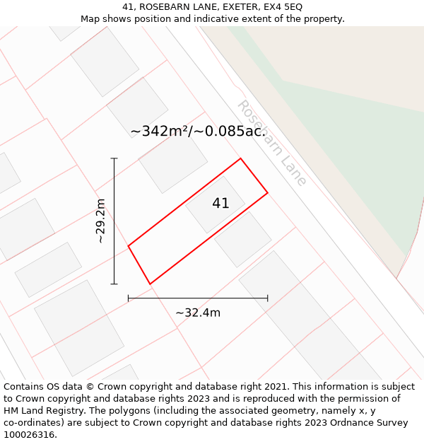 41, ROSEBARN LANE, EXETER, EX4 5EQ: Plot and title map