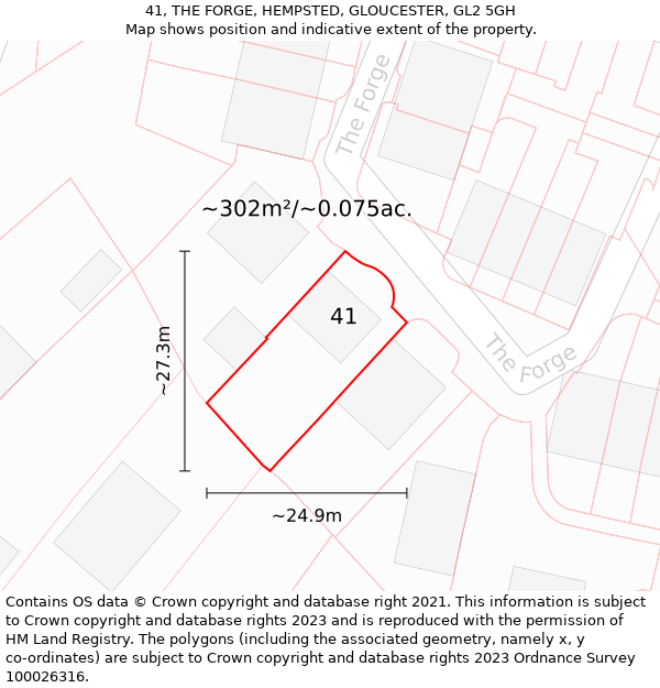 41, THE FORGE, HEMPSTED, GLOUCESTER, GL2 5GH: Plot and title map