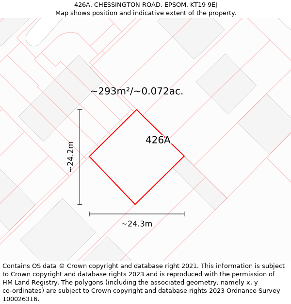 426A, CHESSINGTON ROAD, EPSOM, KT19 9EJ: Plot and title map