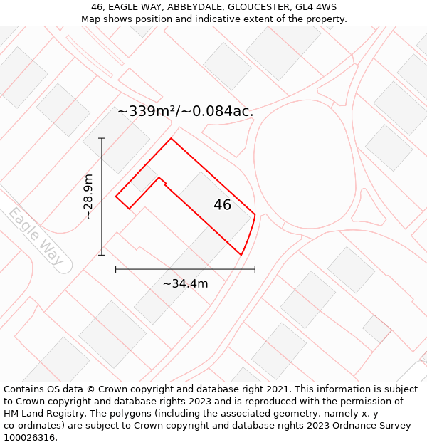 46, EAGLE WAY, ABBEYDALE, GLOUCESTER, GL4 4WS: Plot and title map