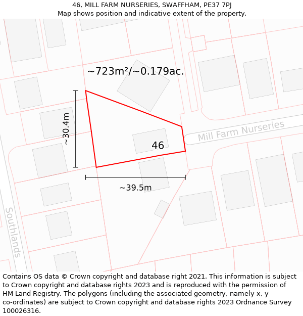 46, MILL FARM NURSERIES, SWAFFHAM, PE37 7PJ: Plot and title map