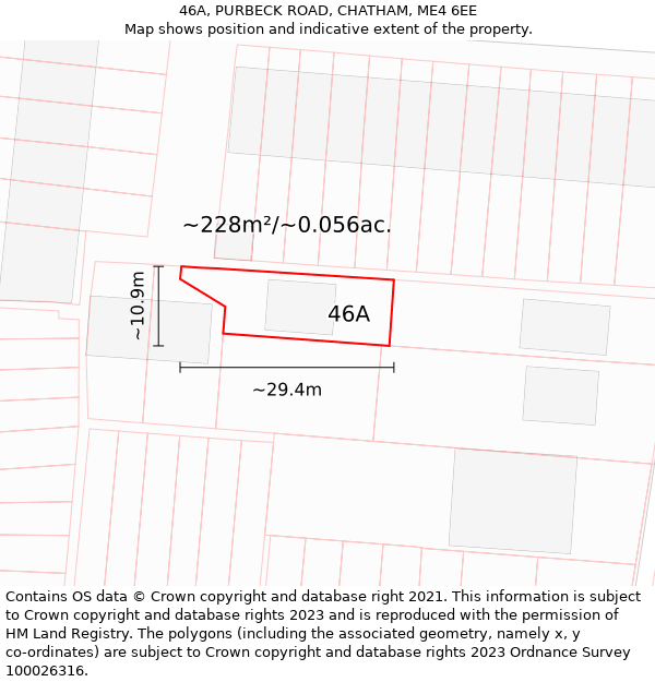 46A, PURBECK ROAD, CHATHAM, ME4 6EE: Plot and title map