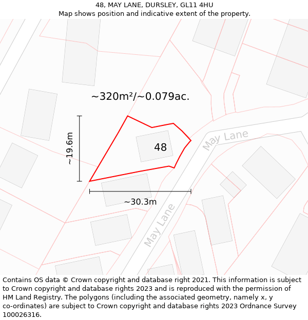 48, MAY LANE, DURSLEY, GL11 4HU: Plot and title map