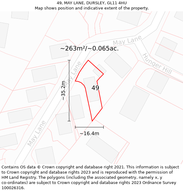 49, MAY LANE, DURSLEY, GL11 4HU: Plot and title map