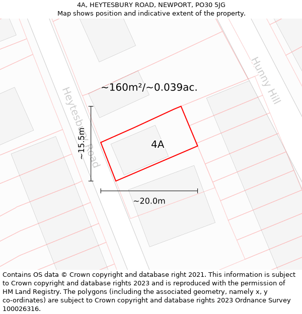 4A, HEYTESBURY ROAD, NEWPORT, PO30 5JG: Plot and title map