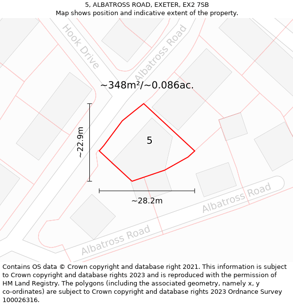 5, ALBATROSS ROAD, EXETER, EX2 7SB: Plot and title map