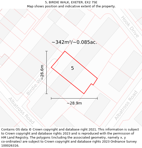 5, BIRDIE WALK, EXETER, EX2 7SE: Plot and title map