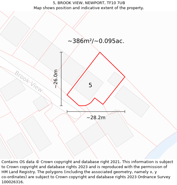 5, BROOK VIEW, NEWPORT, TF10 7UB: Plot and title map