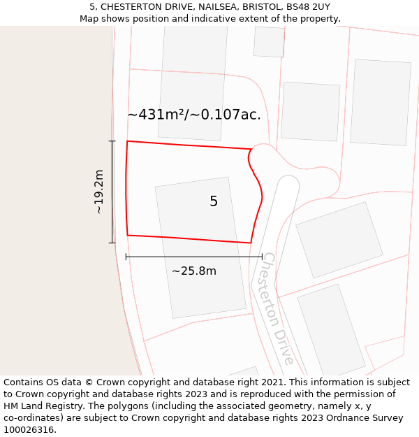 5, CHESTERTON DRIVE, NAILSEA, BRISTOL, BS48 2UY: Plot and title map