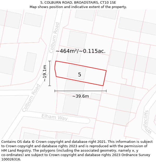 5, COLBURN ROAD, BROADSTAIRS, CT10 1SE: Plot and title map