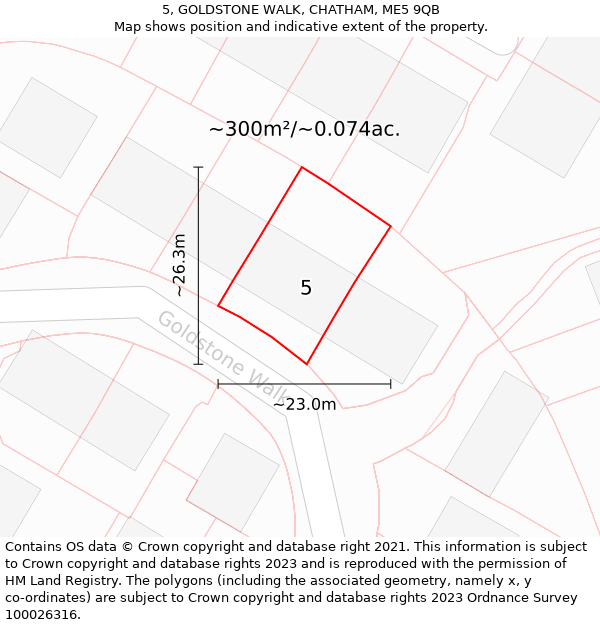 5, GOLDSTONE WALK, CHATHAM, ME5 9QB: Plot and title map