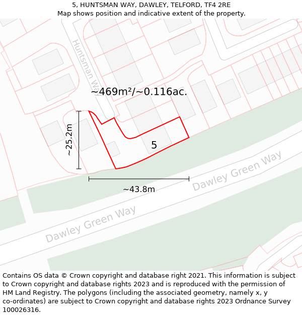 5, HUNTSMAN WAY, DAWLEY, TELFORD, TF4 2RE: Plot and title map