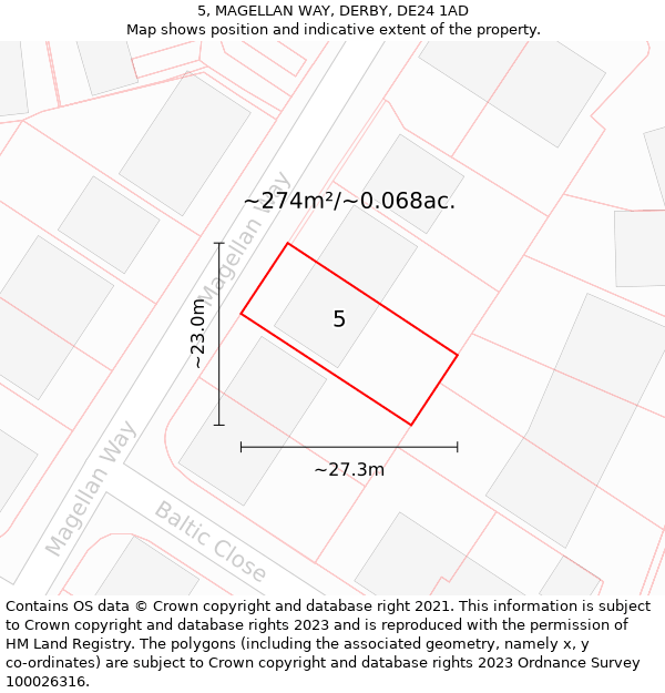 5, MAGELLAN WAY, DERBY, DE24 1AD: Plot and title map