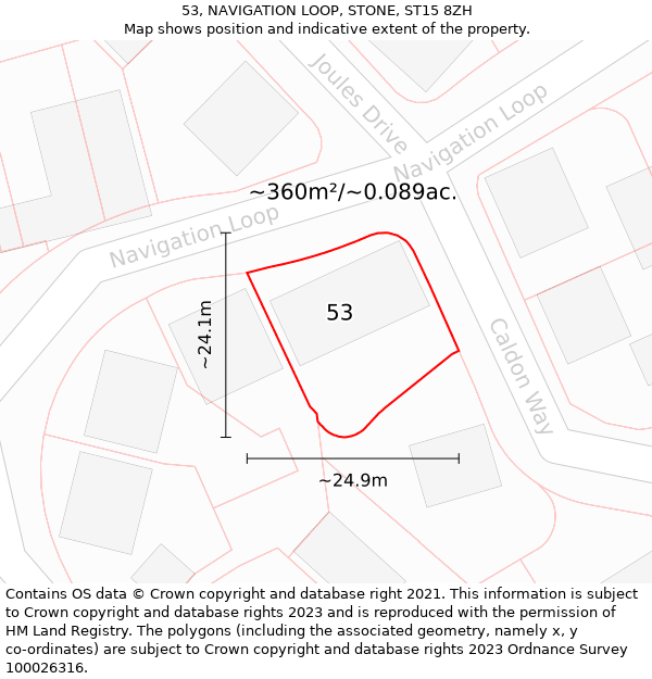 53, NAVIGATION LOOP, STONE, ST15 8ZH: Plot and title map