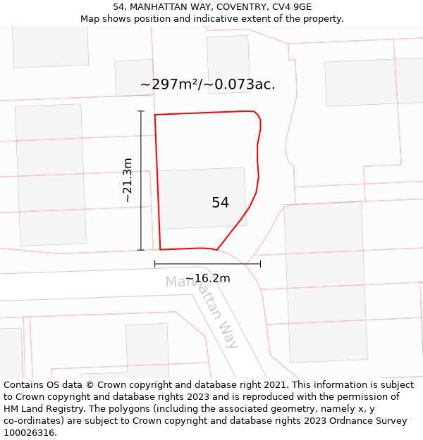 54, MANHATTAN WAY, COVENTRY, CV4 9GE: Plot and title map