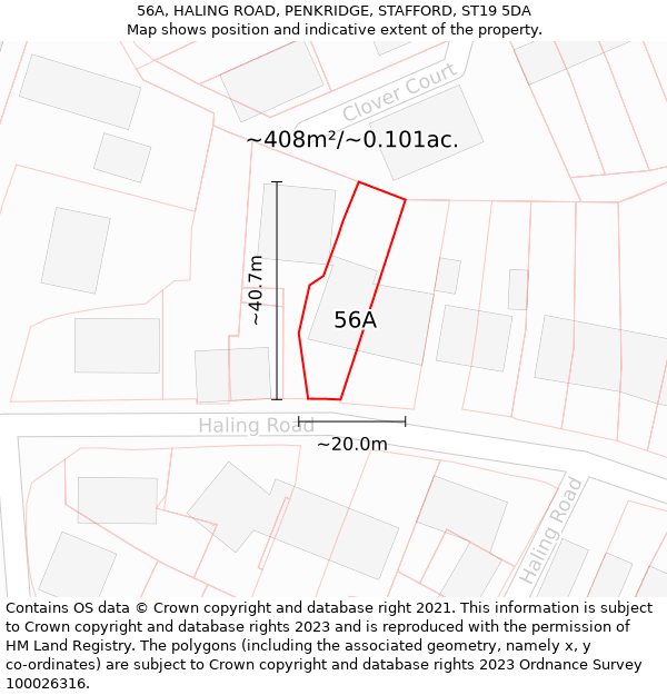 56A, HALING ROAD, PENKRIDGE, STAFFORD, ST19 5DA: Plot and title map