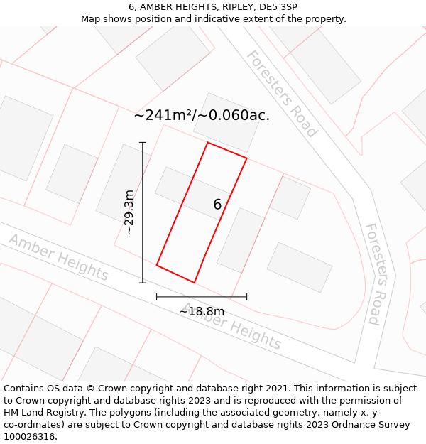 6, AMBER HEIGHTS, RIPLEY, DE5 3SP: Plot and title map