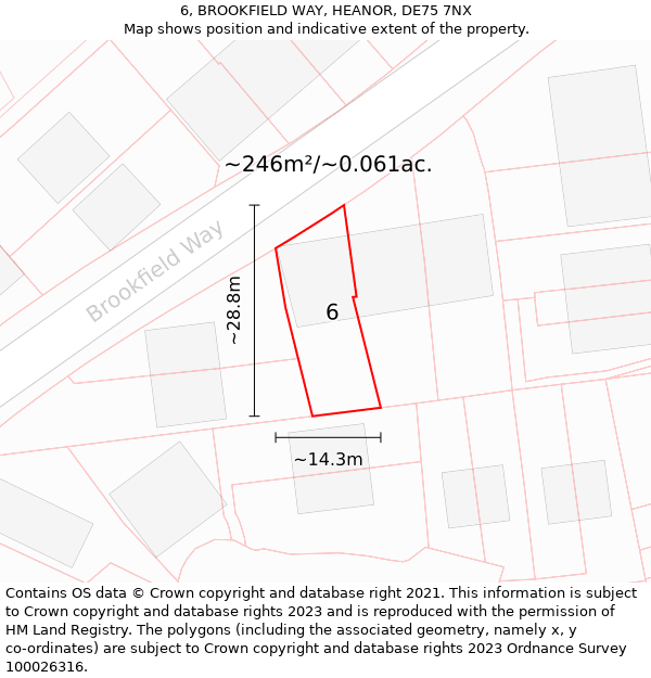 6, BROOKFIELD WAY, HEANOR, DE75 7NX: Plot and title map