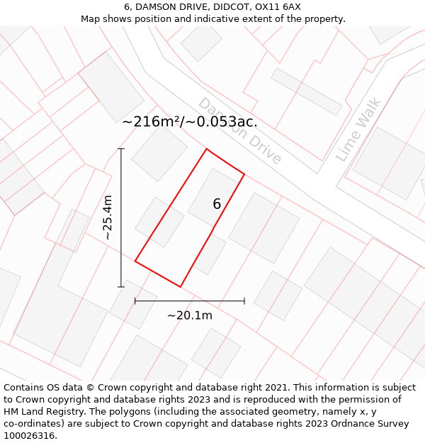 6, DAMSON DRIVE, DIDCOT, OX11 6AX: Plot and title map