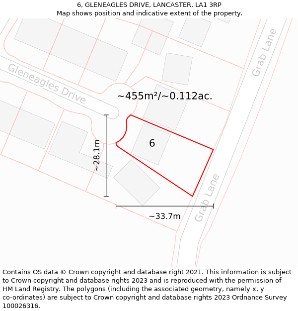 6, GLENEAGLES DRIVE, LANCASTER, LA1 3RP: Plot and title map