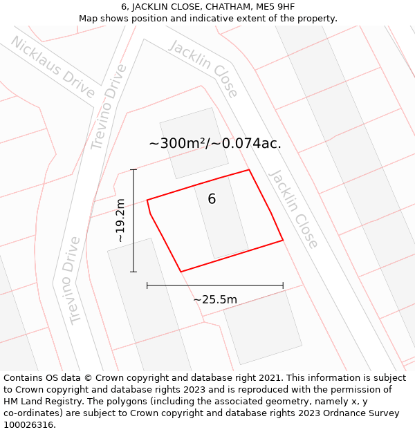 6, JACKLIN CLOSE, CHATHAM, ME5 9HF: Plot and title map