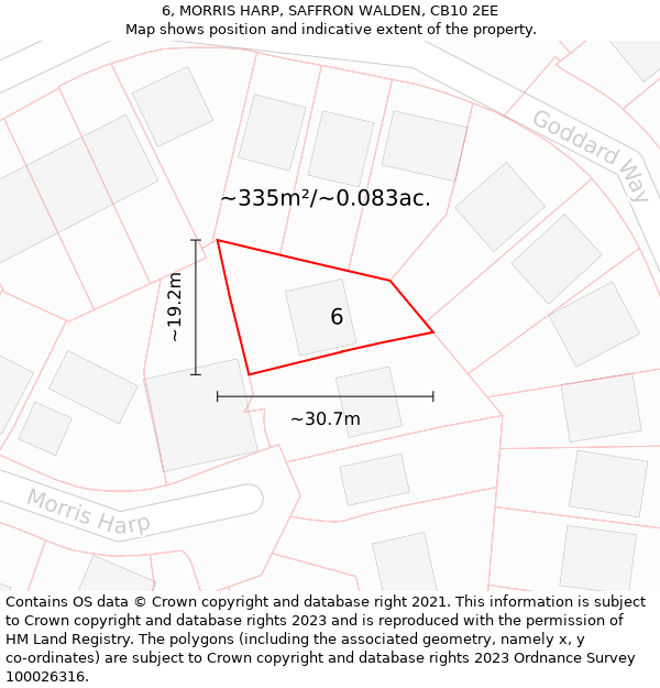 6, MORRIS HARP, SAFFRON WALDEN, CB10 2EE: Plot and title map