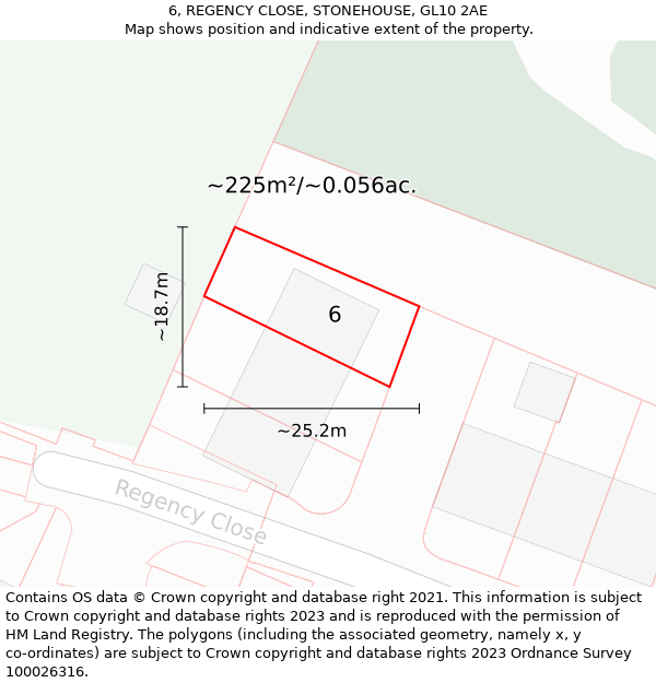 6, REGENCY CLOSE, STONEHOUSE, GL10 2AE: Plot and title map