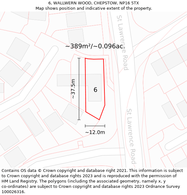 6, WALLWERN WOOD, CHEPSTOW, NP16 5TX: Plot and title map