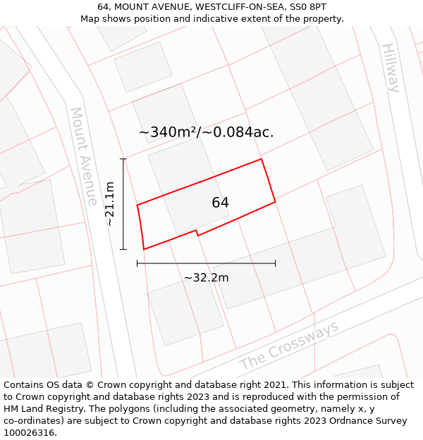 64, MOUNT AVENUE, WESTCLIFF-ON-SEA, SS0 8PT: Plot and title map