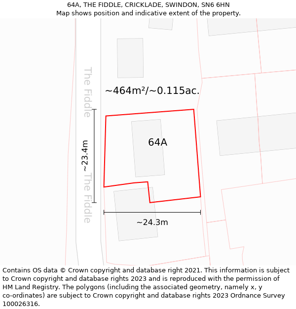 64A, THE FIDDLE, CRICKLADE, SWINDON, SN6 6HN: Plot and title map