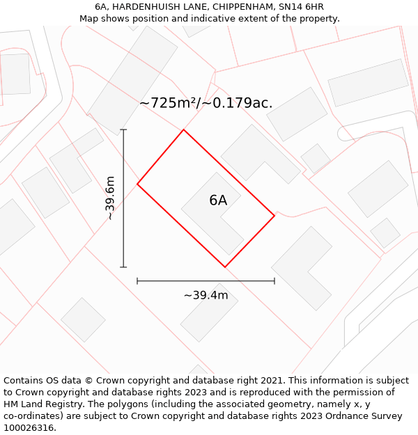 6A, HARDENHUISH LANE, CHIPPENHAM, SN14 6HR: Plot and title map