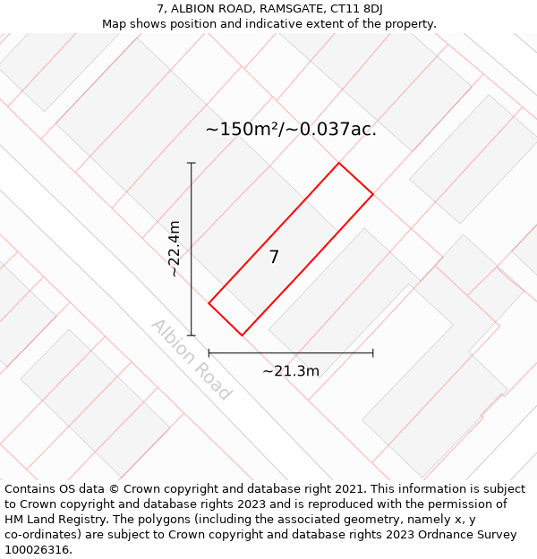 7, ALBION ROAD, RAMSGATE, CT11 8DJ: Plot and title map