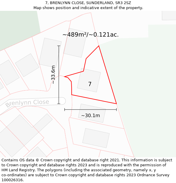 7, BRENLYNN CLOSE, SUNDERLAND, SR3 2SZ: Plot and title map