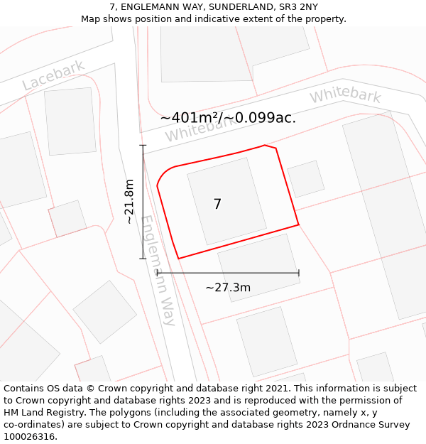 7, ENGLEMANN WAY, SUNDERLAND, SR3 2NY: Plot and title map