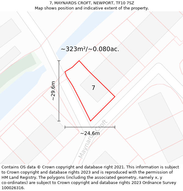 7, MAYNARDS CROFT, NEWPORT, TF10 7SZ: Plot and title map